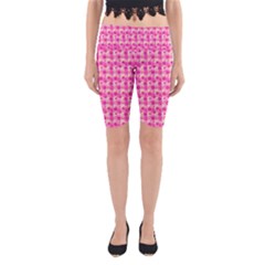 Hana Tsurukusa Heart Pink Yoga Cropped Leggings by Pakrebo