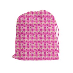 Hana Tsurukusa Heart Pink Drawstring Pouch (xl) by Pakrebo