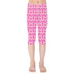 Hana Tsurukusa Heart Pink Kids  Capri Leggings  by Pakrebo