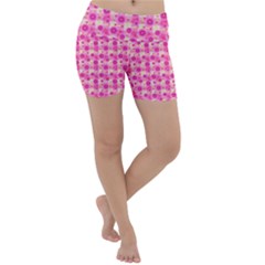 Hana Tsurukusa Heart Pink Lightweight Velour Yoga Shorts by Pakrebo