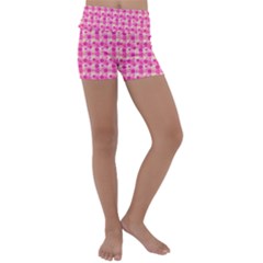 Hana Tsurukusa Heart Pink Kids  Lightweight Velour Yoga Shorts