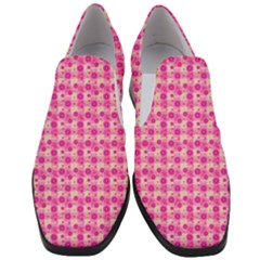 Hana Tsurukusa Heart Pink Slip On Heel Loafers by Pakrebo