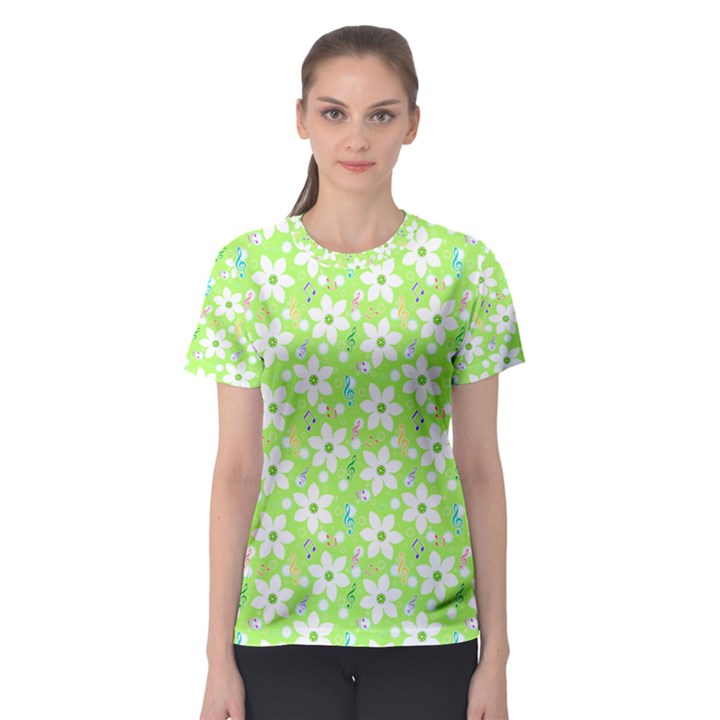 Zephyranthes Candida White Flowers Women s Sport Mesh Tee