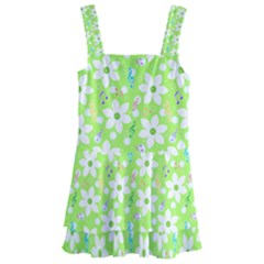 Zephyranthes Candida White Flowers Kids  Layered Skirt Swimsuit