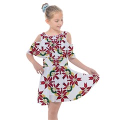 Christmas Wallpaper Background Kids  Shoulder Cutout Chiffon Dress by Pakrebo