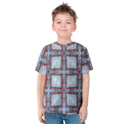 Pattern Cross Geometric Shape Kids  Cotton Tee by Pakrebo