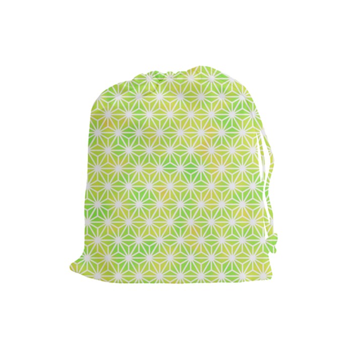 Traditional Patterns Hemp Pattern Green Drawstring Pouch (Large)