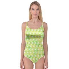 Traditional Patterns Hemp Pattern Green Camisole Leotard  by Pakrebo