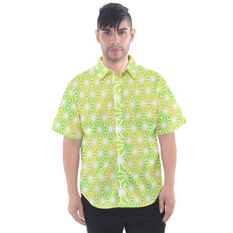 Traditional Patterns Hemp Pattern Green Men s Short Sleeve Shirt by Pakrebo