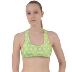 Traditional Patterns Hemp Pattern Green Criss Cross Racerback Sports Bra