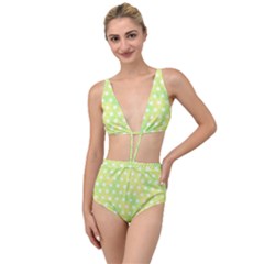 Traditional Patterns Hemp Pattern Green Tied Up Two Piece Swimsuit by Pakrebo