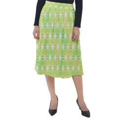 Traditional Patterns Hemp Pattern Green Classic Velour Midi Skirt 