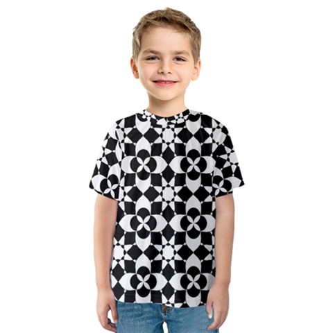 Mosaic Floral Repeat Pattern Kids  Sport Mesh Tee by Pakrebo