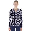 Mosaic Floral Repeat Pattern V-Neck Long Sleeve Top View1