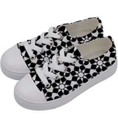 Mosaic Floral Repeat Pattern Kids  Low Top Canvas Sneakers by Pakrebo