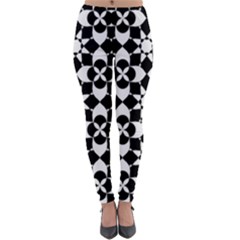 Mosaic Floral Repeat Pattern Lightweight Velour Leggings by Pakrebo