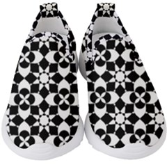 Mosaic Floral Repeat Pattern Kids  Slip On Sneakers