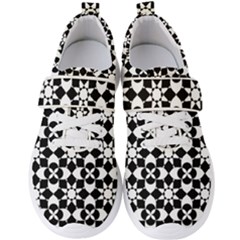 Mosaic Floral Repeat Pattern Men s Velcro Strap Shoes