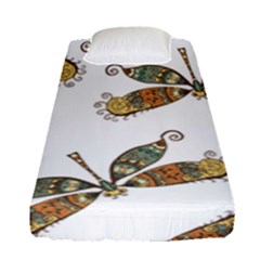 Pattern Dragonfly Background Fitted Sheet (single Size) by Pakrebo