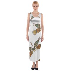 Pattern Dragonfly Background Fitted Maxi Dress by Pakrebo