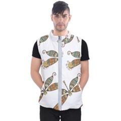 Pattern Dragonfly Background Men s Puffer Vest by Pakrebo