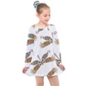 Pattern Dragonfly Background Kids  Long Sleeve Dress View1