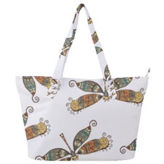 Pattern Dragonfly Background Full Print Shoulder Bag