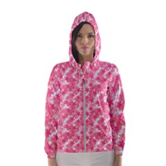 Phlox Spring April May Pink Hooded Windbreaker (women) by Pakrebo