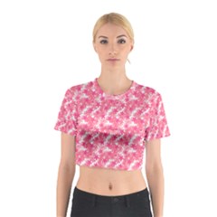 Phlox Spring April May Pink Cotton Crop Top by Pakrebo