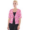 Phlox Spring April May Pink Cropped Button Cardigan View1