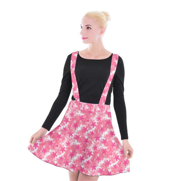 Phlox Spring April May Pink Suspender Skater Skirt