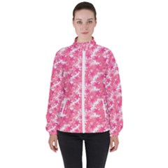 Phlox Spring April May Pink High Neck Windbreaker (women) by Pakrebo