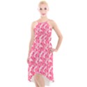 Phlox Spring April May Pink High-Low Halter Chiffon Dress  View1