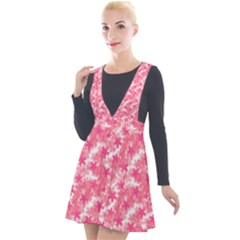 Phlox Spring April May Pink Plunge Pinafore Velour Dress