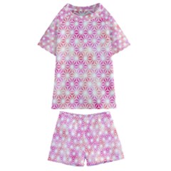 Traditional Patterns Hemp Pattern Kids  Swim Tee And Shorts Set