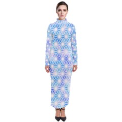 Traditional Patterns Hemp Pattern Turtleneck Maxi Dress