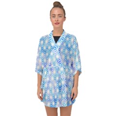 Traditional Patterns Hemp Pattern Half Sleeve Chiffon Kimono