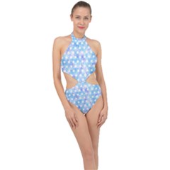 Traditional Patterns Hemp Pattern Halter Side Cut Swimsuit