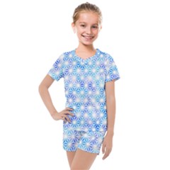 Traditional Patterns Hemp Pattern Kids  Mesh Tee And Shorts Set