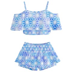 Traditional Patterns Hemp Pattern Kids  Off Shoulder Skirt Bikini