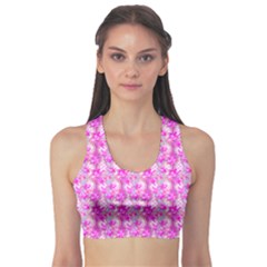 Maple Leaf Plant Seamless Pattern Pink Sports Bra by Pakrebo