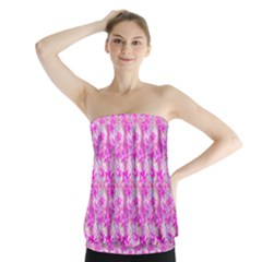 Maple Leaf Plant Seamless Pattern Pink Strapless Top by Pakrebo