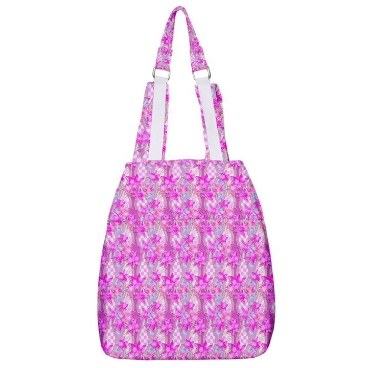 Maple Leaf Plant Seamless Pattern Pink Center Zip Backpack