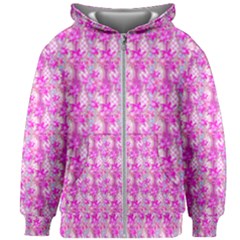 Maple Leaf Plant Seamless Pattern Pink Kids  Zipper Hoodie Without Drawstring by Pakrebo