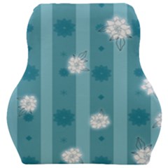 Gardenia Flowers White Blue Car Seat Velour Cushion  by Pakrebo