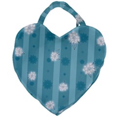 Gardenia Flowers White Blue Giant Heart Shaped Tote by Pakrebo