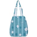 Gardenia Flowers White Blue Center Zip Backpack View1