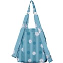 Gardenia Flowers White Blue Center Zip Backpack View2