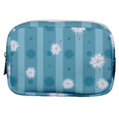 Gardenia Flowers White Blue Make Up Pouch (small) by Pakrebo