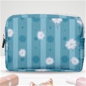 Gardenia Flowers White Blue Make Up Pouch (Medium) View1